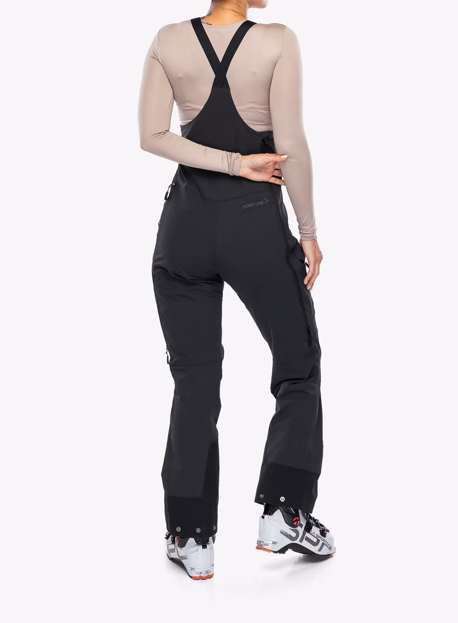 Spodnie softshell damskie Norrona More Flex1 Bib - caviar