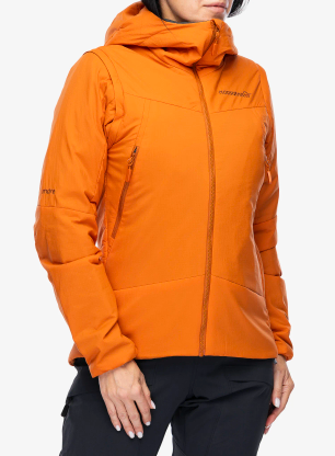 Kurtka ocieplana damska Norrona More Thermo60 Aero200 Jacket - gold flame