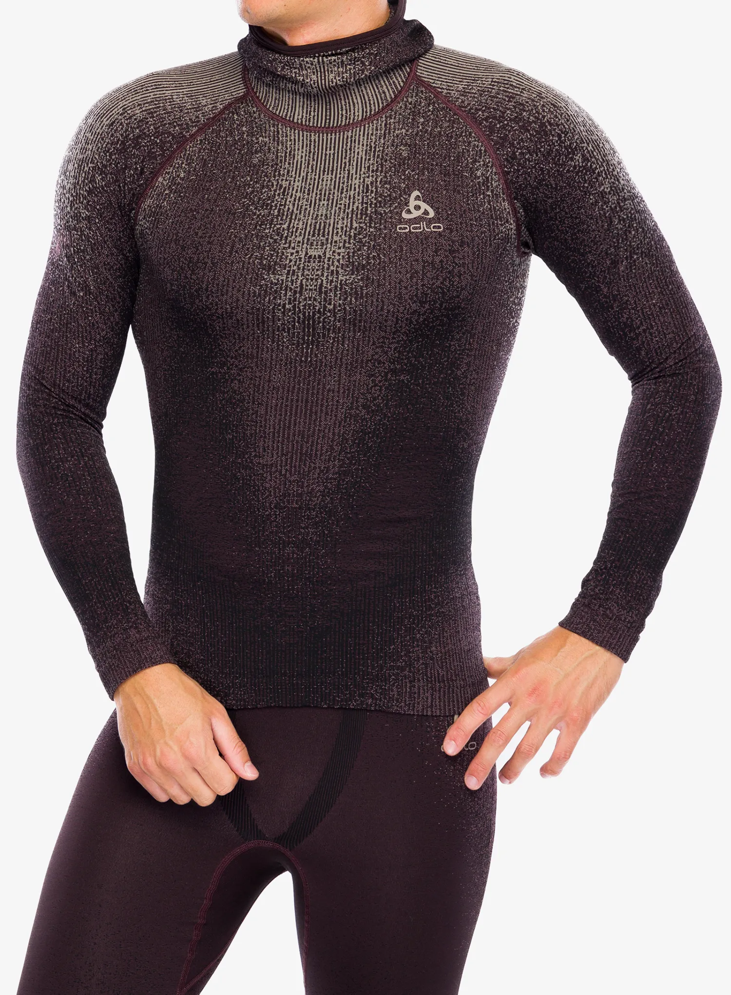 Bluza termoaktywna Odlo Blackcomb Eco BL Top Facemask LS – fudge