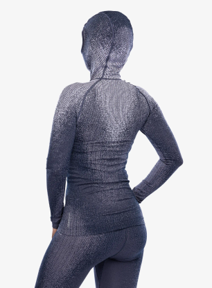 Bluza termoaktywna damska Odlo Blackcomb Eco BL Top Facemask LS – gray ridge