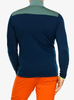 Bluza termiczna męska Ortovox Fleece Light Zip Neck - deep ocean