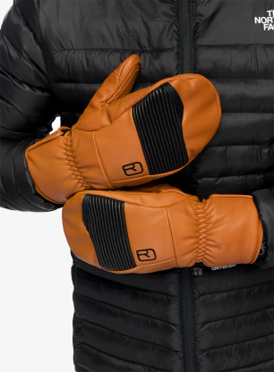 Łapawice Ortovox Full Leather Mitten - bristle brown