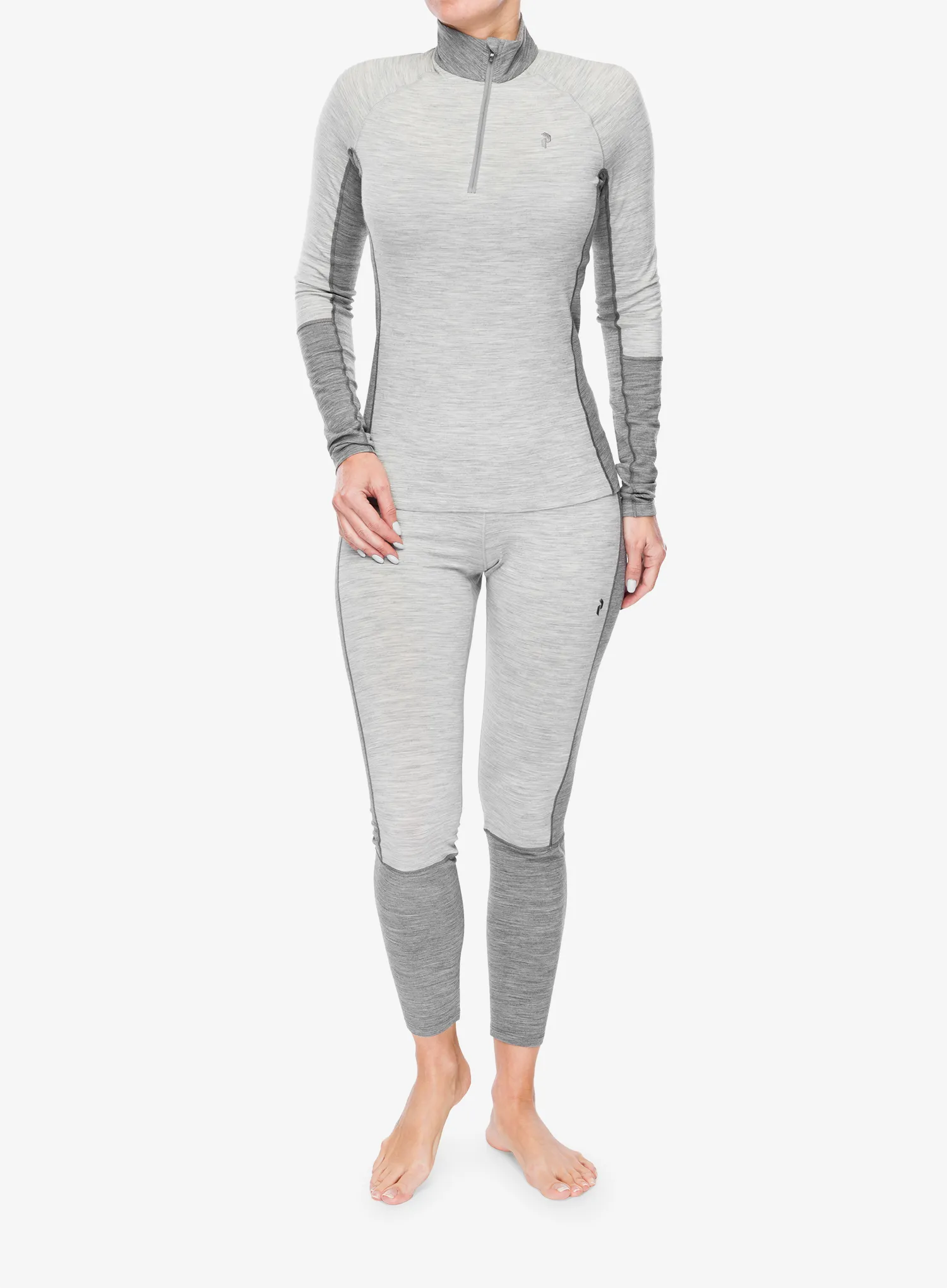 Bluza termoaktywna damska Peak Performance Magic Half Zip - med grey melange