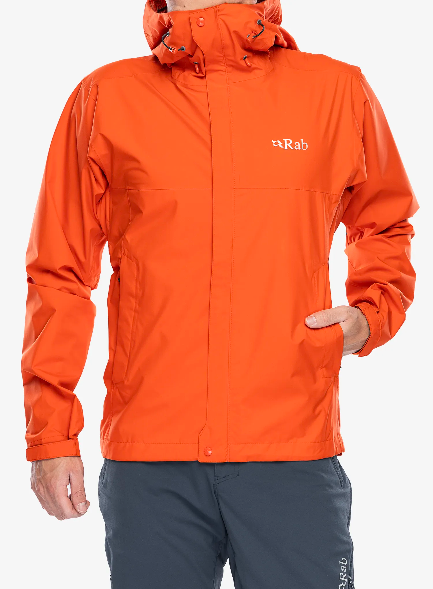 Kurtka z membraną Rab Downpour Eco Jacket - firecracker