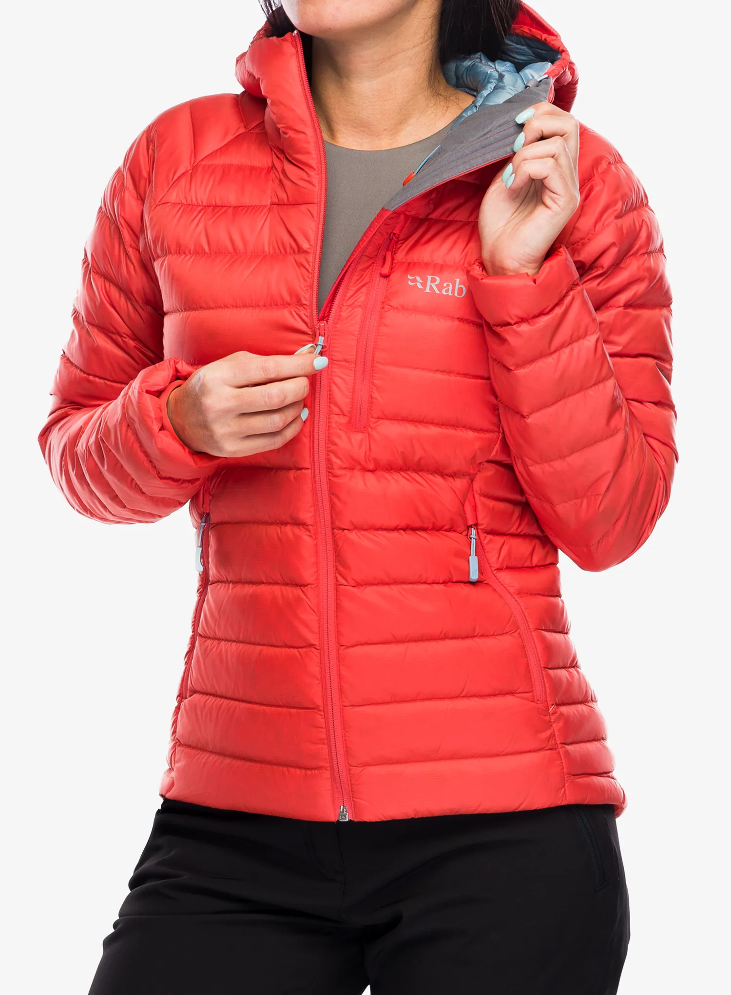 Kurtka puchowa damska Rab Microlight Alpine Jacket - red grapefruit