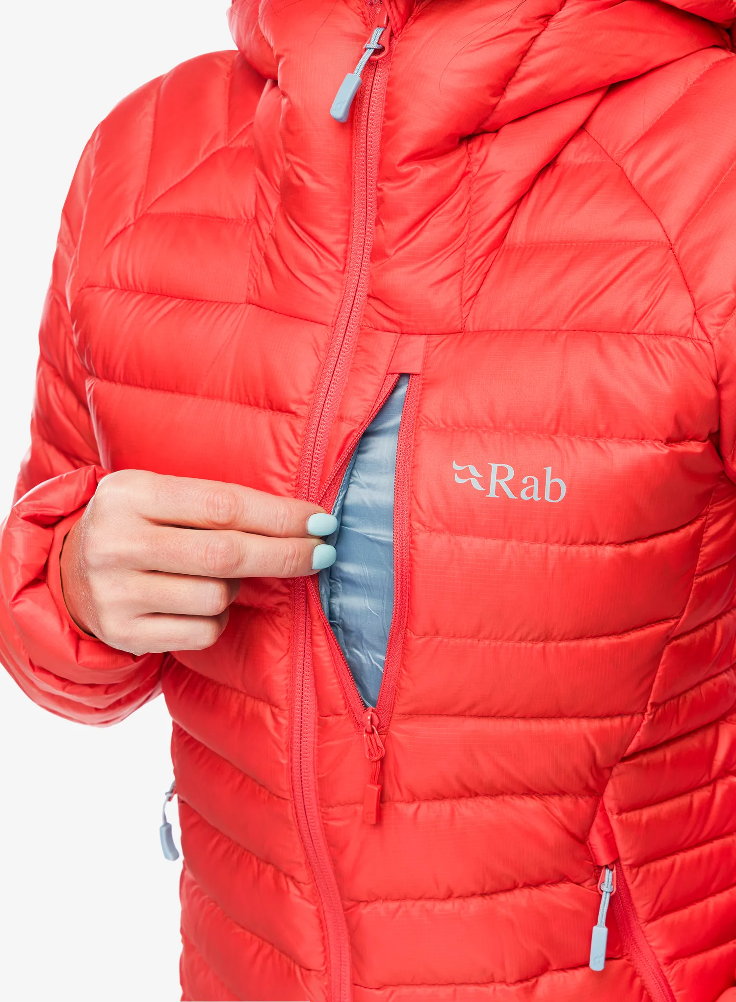 Kurtka puchowa damska Rab Microlight Alpine Jacket - red grapefruit
