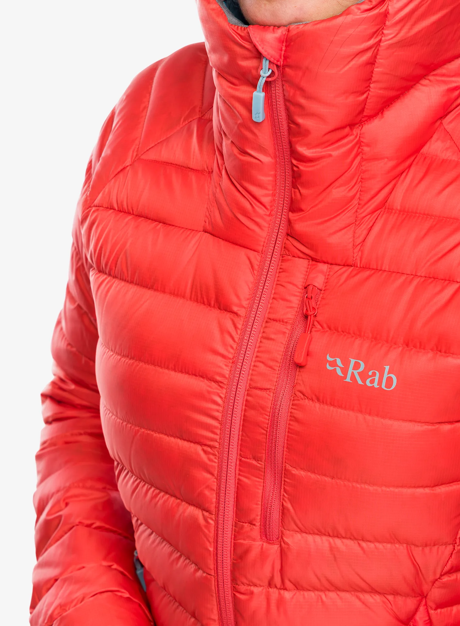 Kurtka puchowa damska Rab Microlight Alpine Jacket - red grapefruit