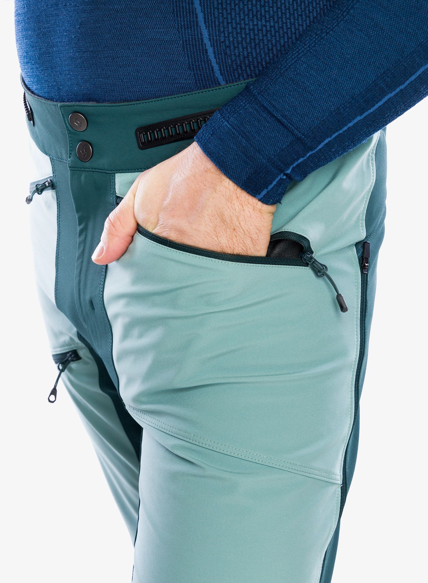 Spodnie softshell SCOTT Explorair Softshell Pro Pants - aruba green/northern mint grn