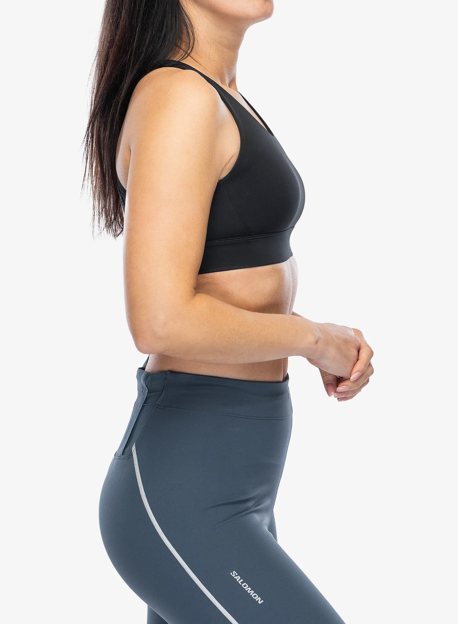 Stanik sportowy Salomon Cross Run Bra - deep black