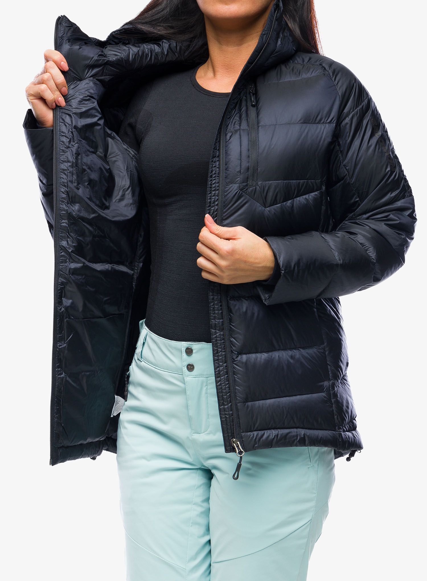 Kurtka ocieplana damska Salomon Elixir Down Parka - deep black