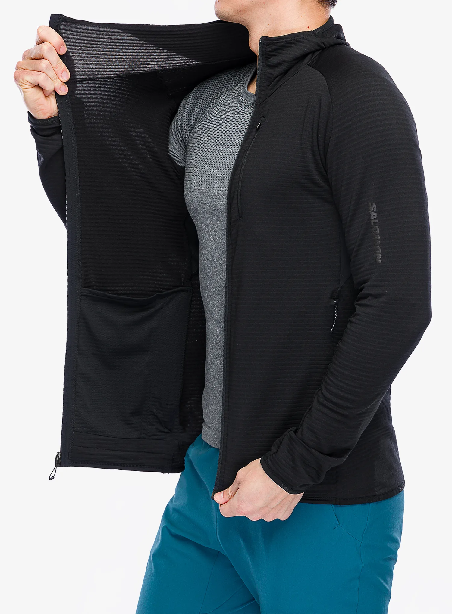 Bluza z kapturem Salomon Essential Ltwarm HD - deep black