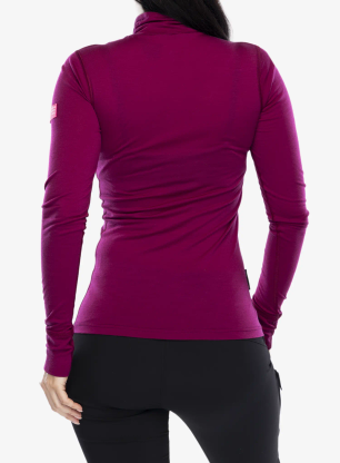 Bluza termoaktywna damska Sensor Merino Active Tee L/S Zip - lilla