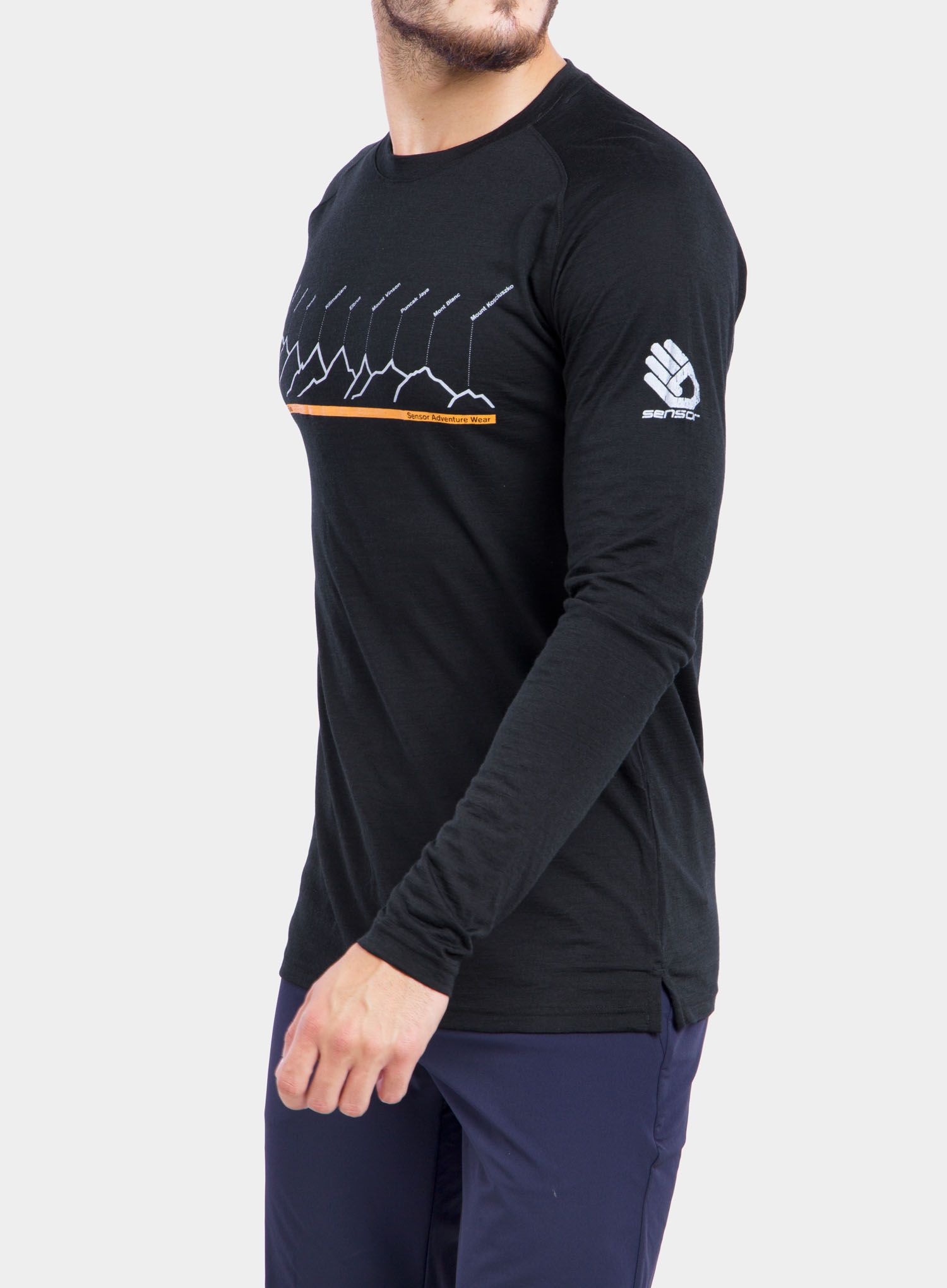 Bluza termoaktywna Sensor Merino Air PT Tee LS - black