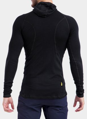 Bluza termoaktywna Sensor Merino DF Tee L/S Hooded - black