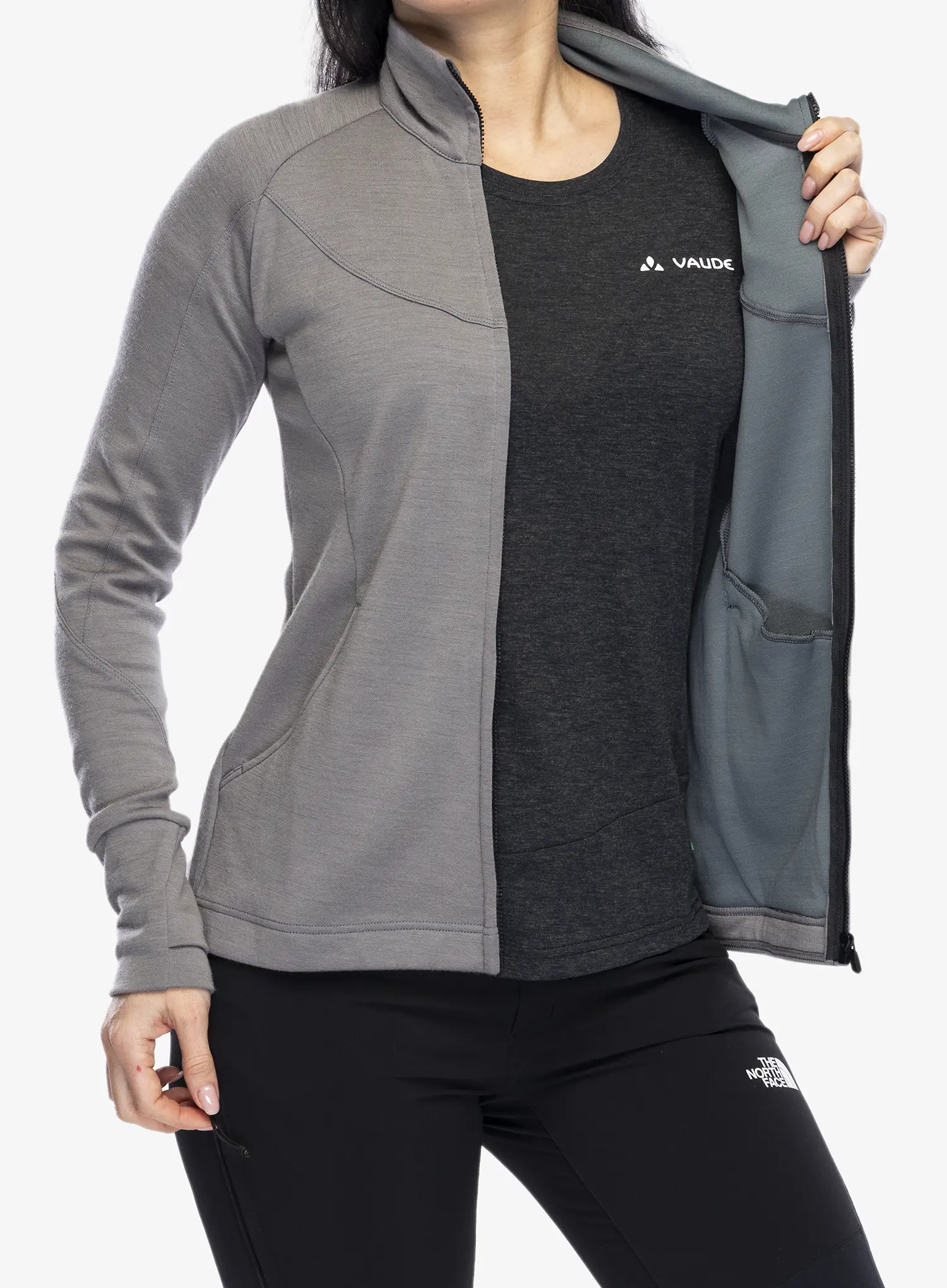 Bluza damska Sensor Merino UP Fleece Full Zip - grey