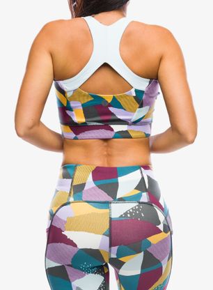 Biustonosz sportowy Smartwool Active Crop Bra - twilight blue mosaic