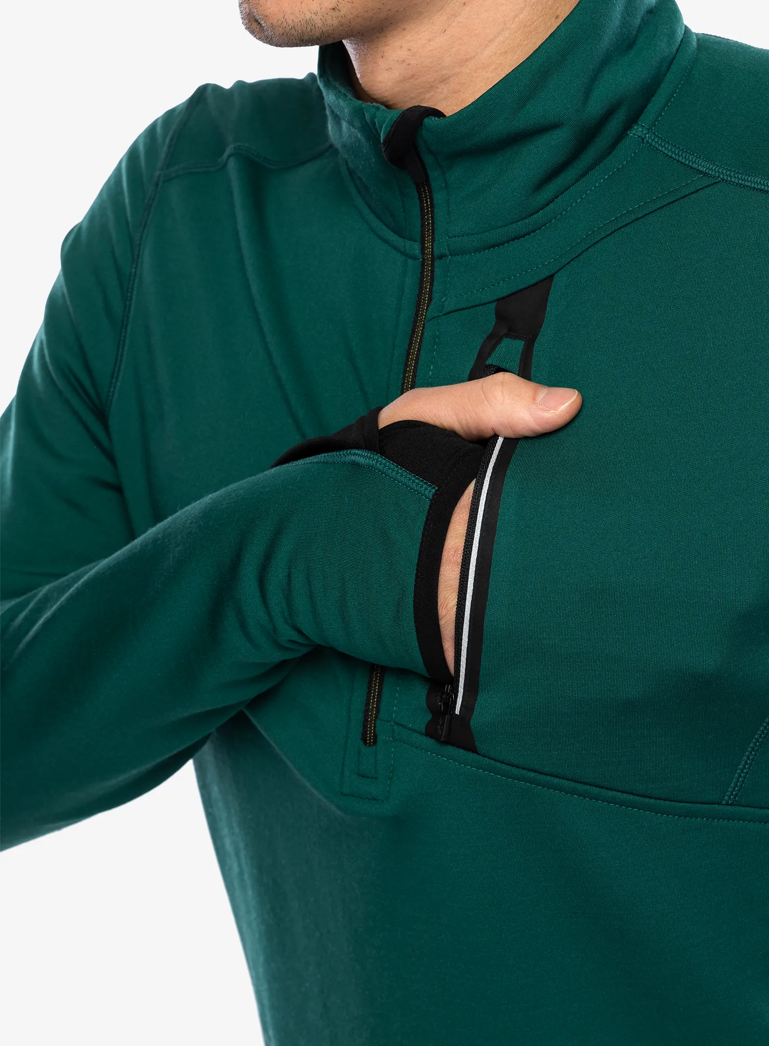 Bluza bez kaptura Smartwool Active Fleece 1/2 Zip - evergreen