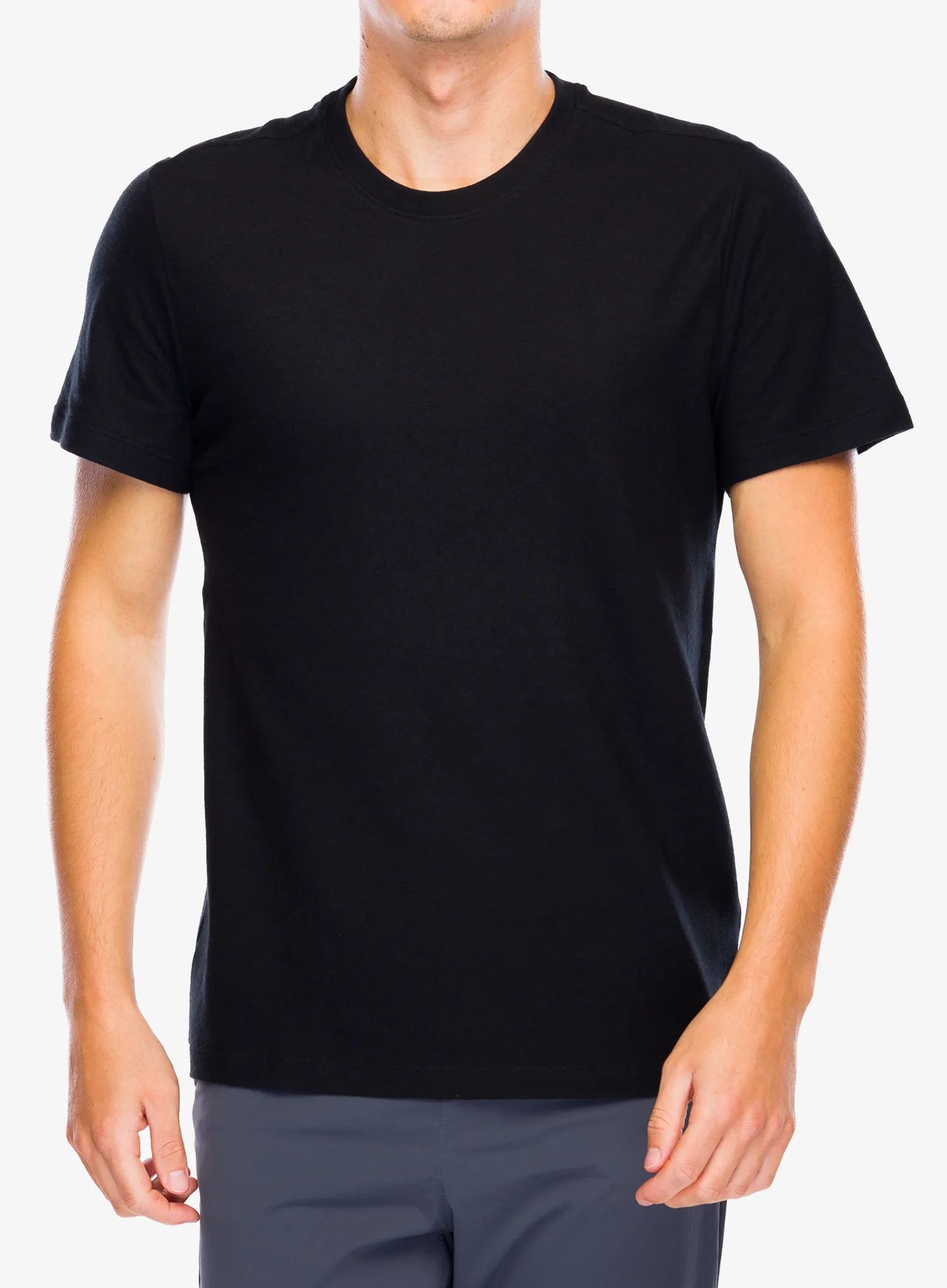 Pánské merino tričko s krátkým rukávem SMARTWOOL Men's Perfect Crew Short Sleeve Tee, Black velikost: S