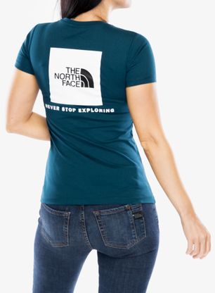 Koszulka bawełniana damska The North Face S/S Redbox Tee - midnight petrol