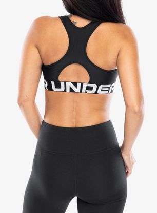 Biustonosz sportowy Under Armour HeatGear Authentics Mid Branded Bra - black/white