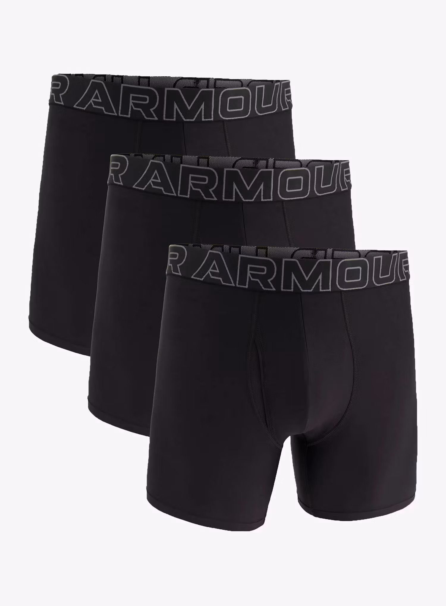 Bokserki termoaktywne Under Armour Performance Tech 6 in 3-Pack Boxerjock - black/black/castlerock