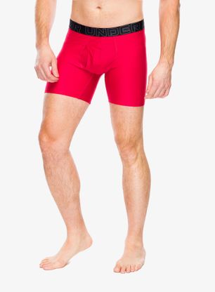 Bokserki termoaktywne Under Armour Performance Tech 6 in 3-Pack Boxerjock - red/castlerock full heather
