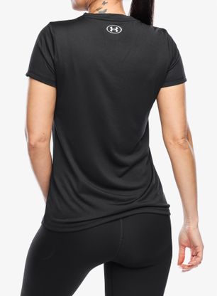Koszulka treningowa damska Under Armour UA Tech V-Neck SS - black/white