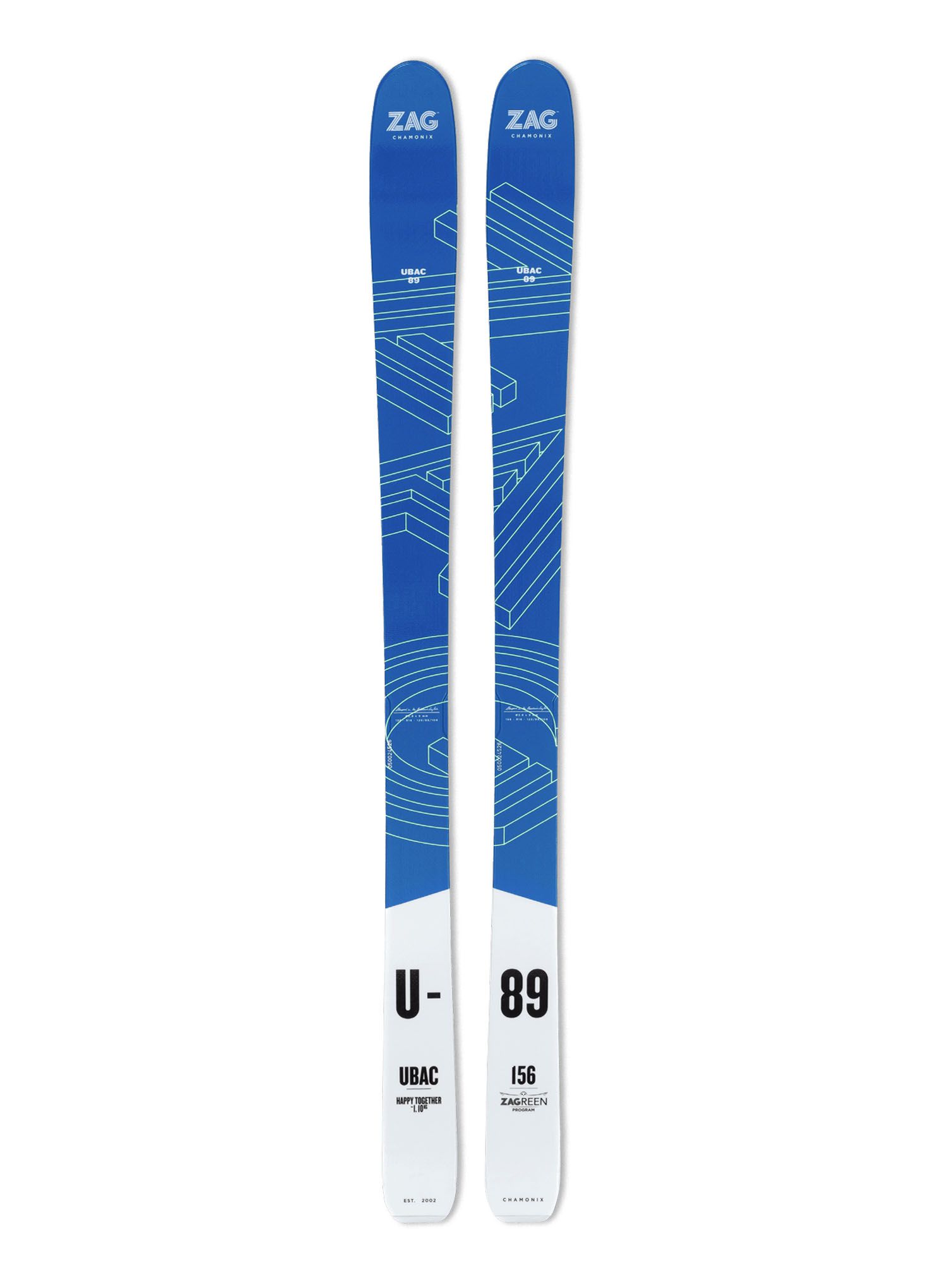 Zestaw skiturowy ZAG UBAC 89 Lady - blue/white