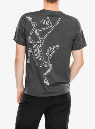 Koszulka biegowa Arcteryx Cormac ArcBird Logo SS - black heather