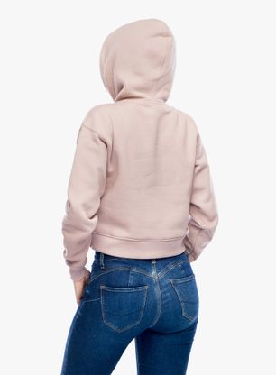 Bluza z kapturem damska Black Diamond Crop Pullover Hoody - pale mauve