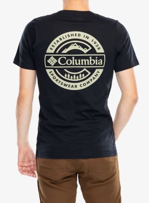 Koszulka z nadrukiem Columbia Rapid Ridge Back Graphic Tee II - black/button badge