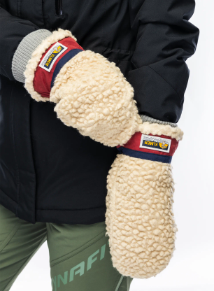 Rękawiczki wełniane Elmer EM354 Teddy Mitten - beige/wine