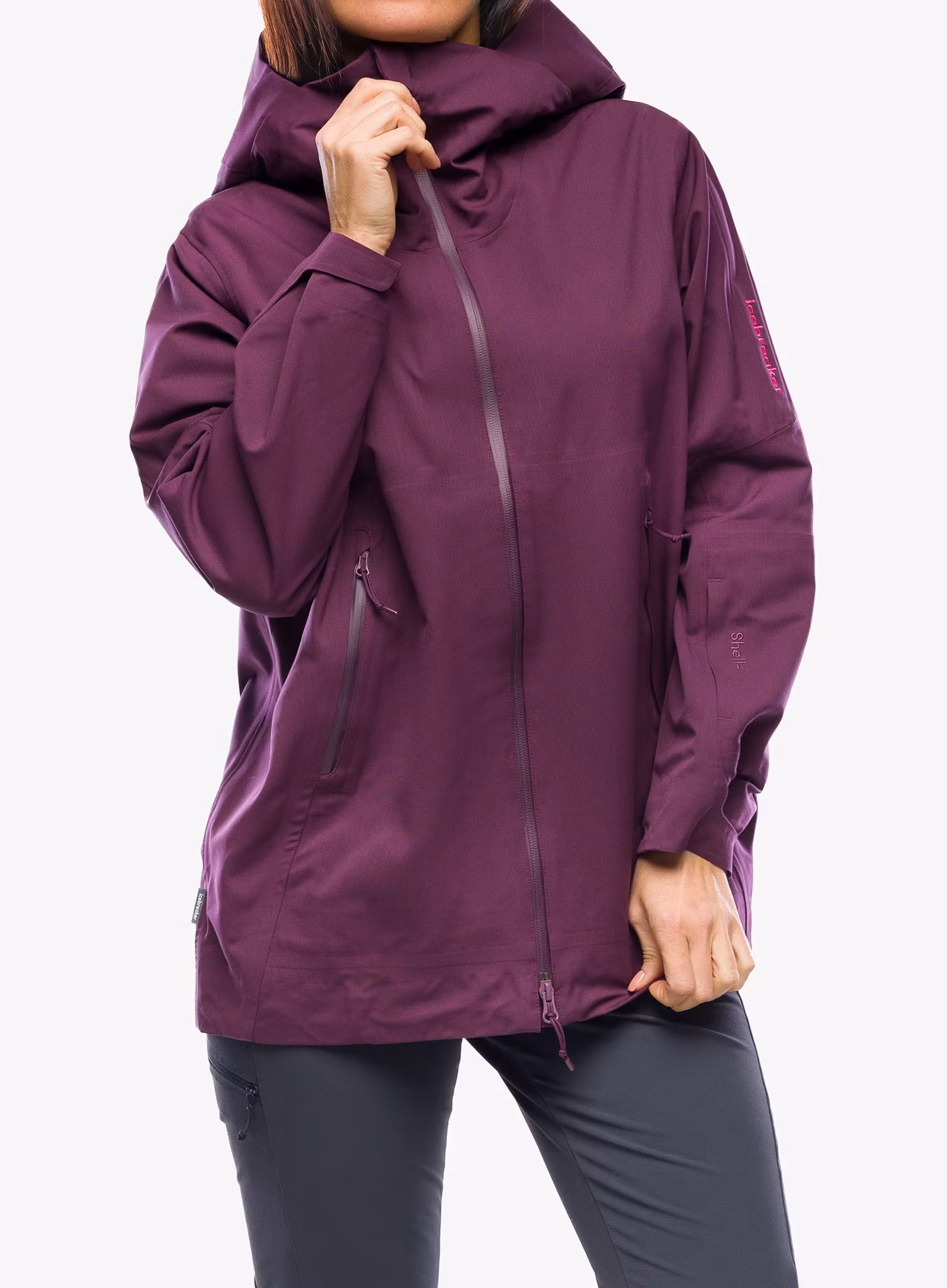 Kurtka softshell damska Icebreaker Merino Shell+ Peak Hooded Jacket - nightshade