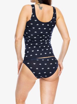 Koszulka termoaktywna damska Icebreaker Merino Siren Tank Shine AOP - midnight navy/aop