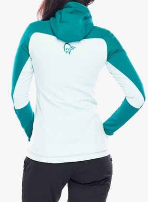 Bluza z zamkiem damska Norrona Trollveggen Powerstretch Pro Zip Hood - everglade