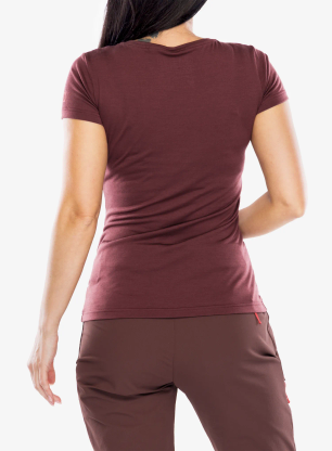 Koszulka merino damska Ortovox 140 Cool Vintage Badge TS - wine