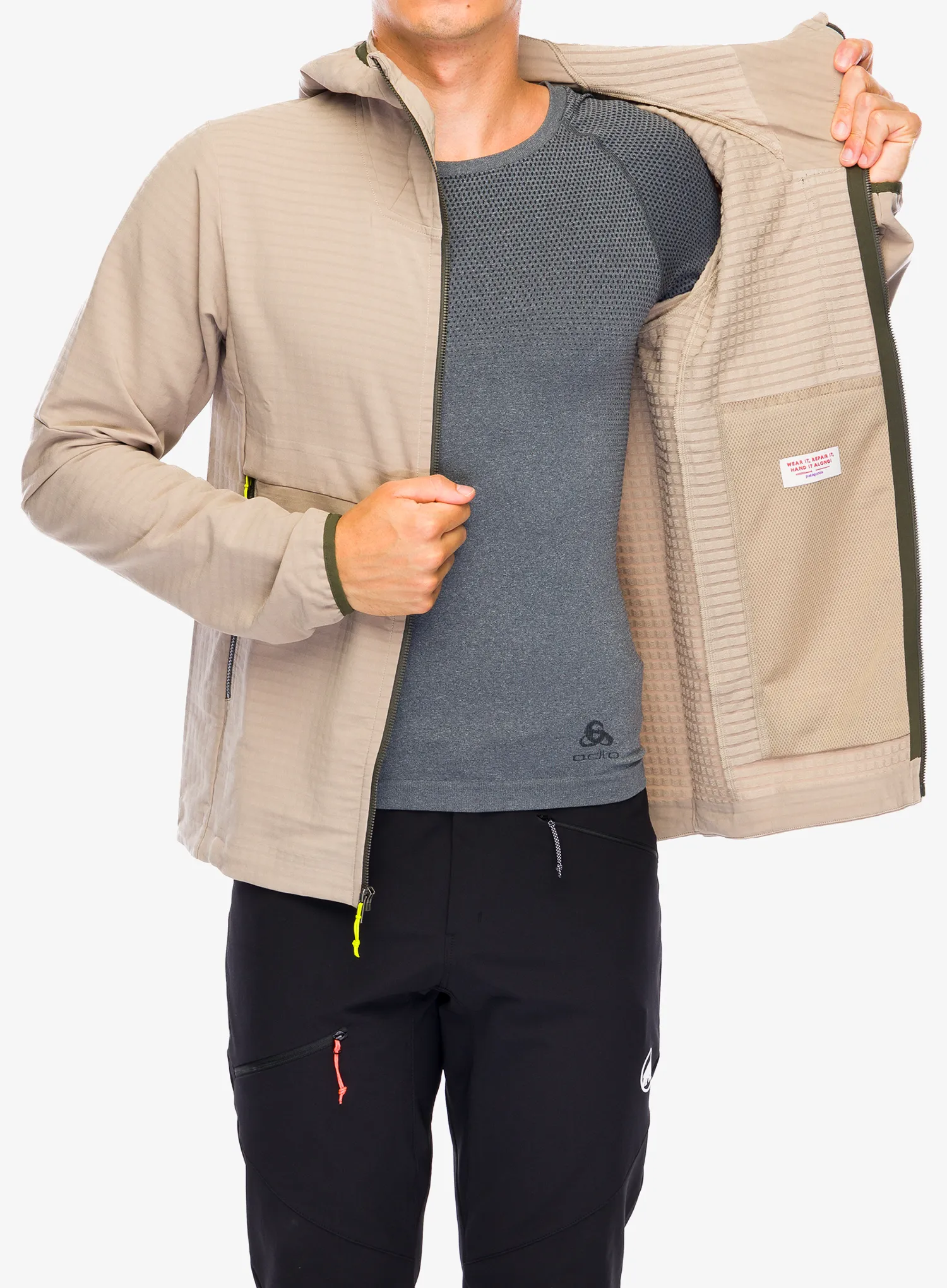 Kurtka softshell Patagonia R1 TechFace Hoody - seabird grey
