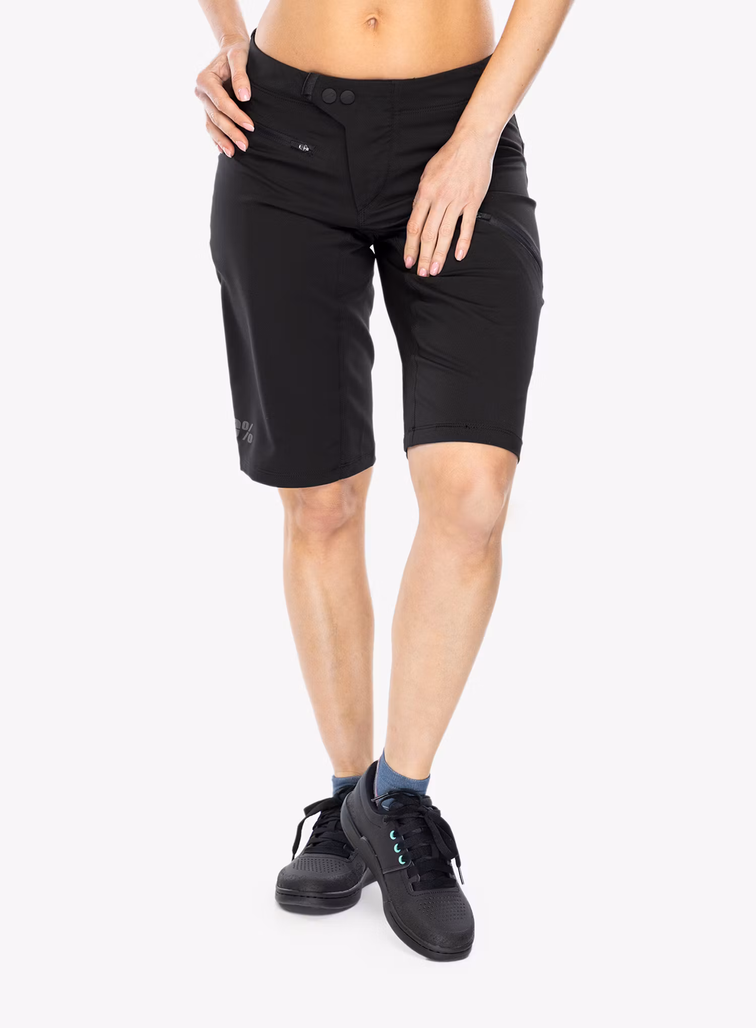 Szorty rowerowe damskie 100% Ridecamp Short - black