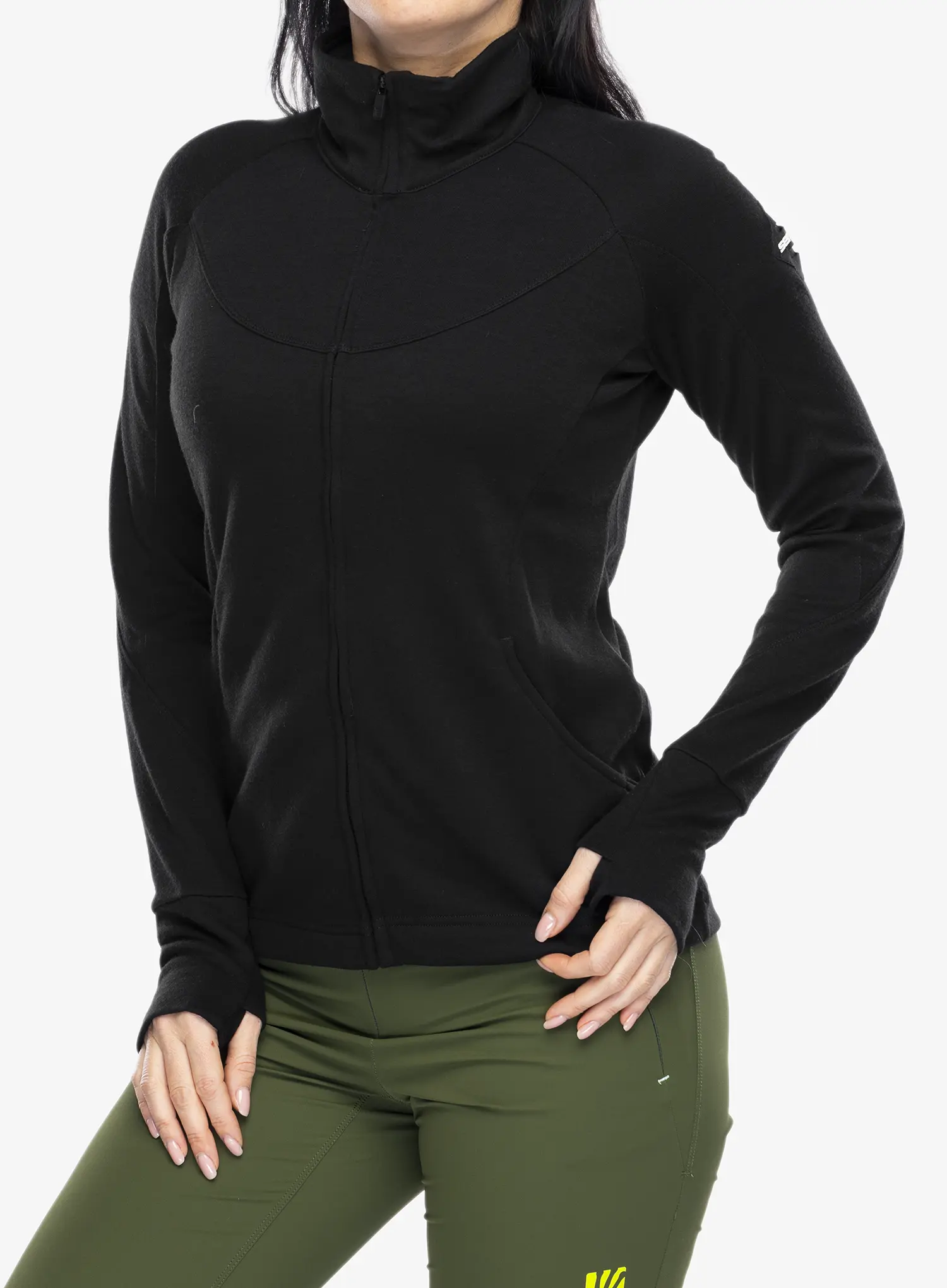 Bluza damska Sensor Merino UP Fleece Full Zip - black