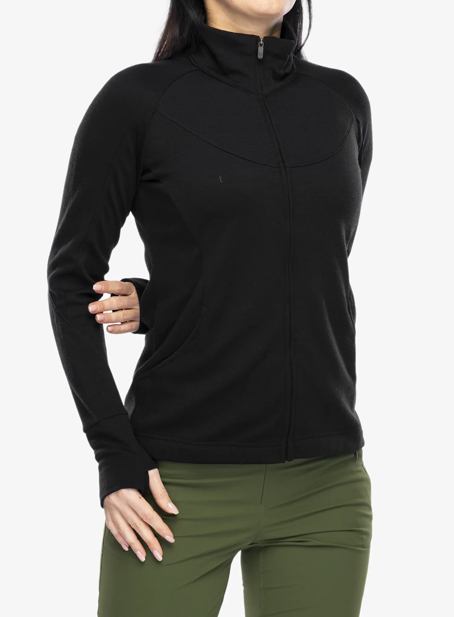 Bluza damska Sensor Merino UP Fleece Full Zip - black