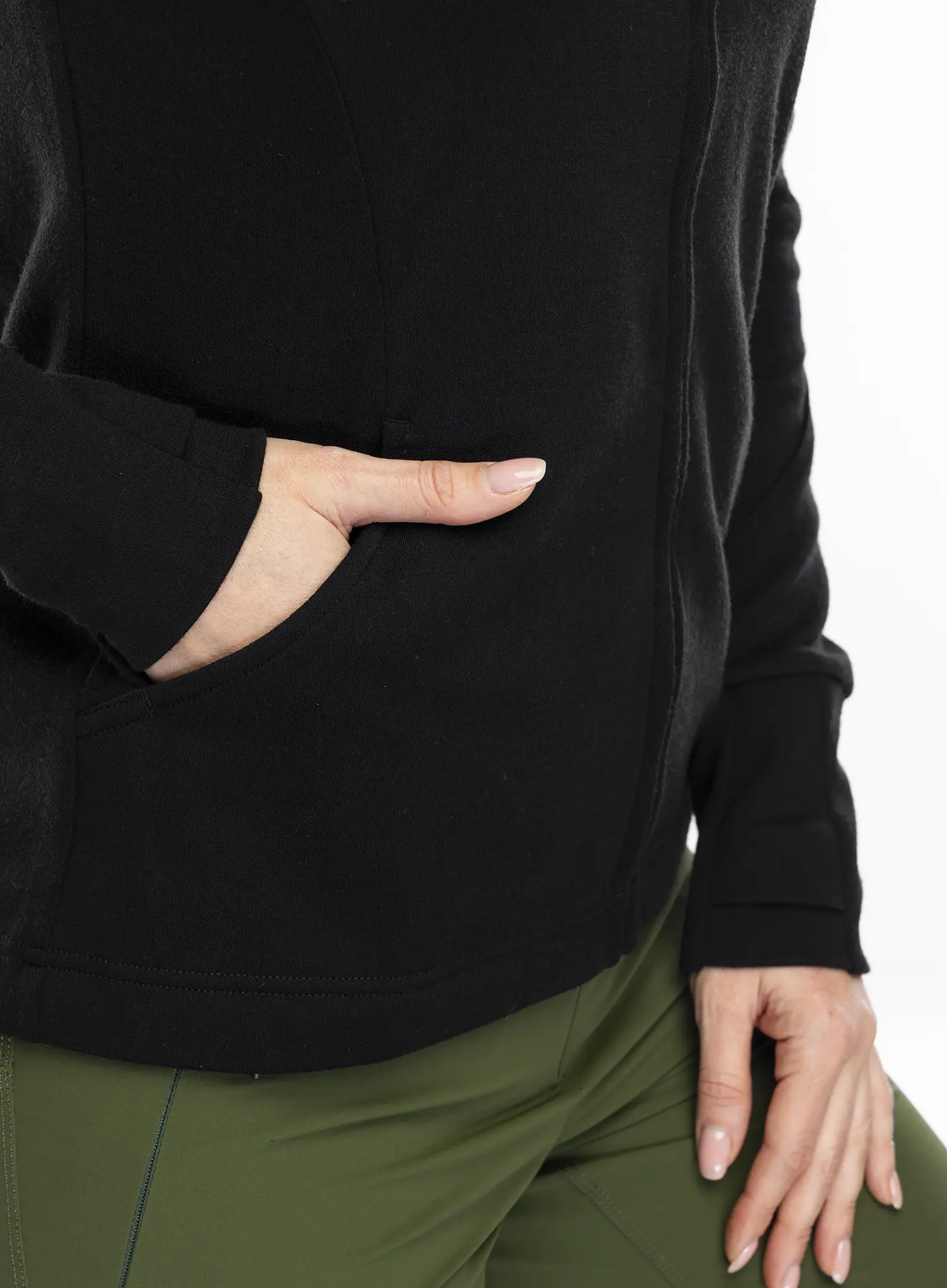 Bluza damska Sensor Merino UP Fleece Full Zip - black