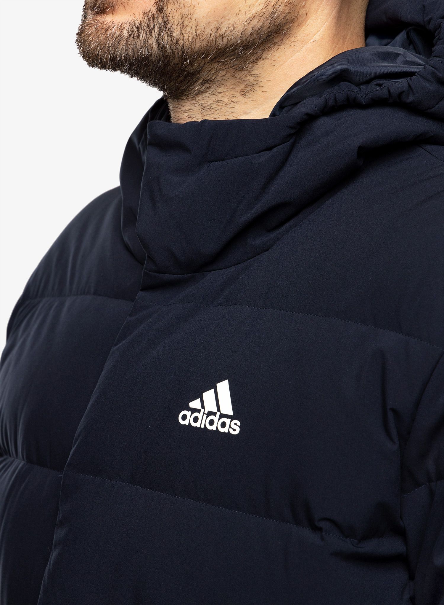 Kurtka puchowa adidas Helionic Hooded Jacket - legend ink