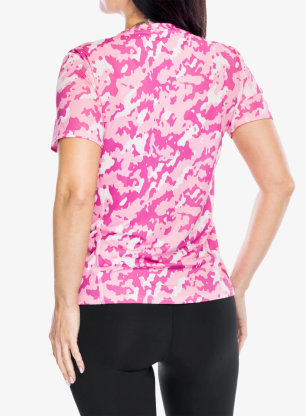 Koszulka do biegania damska adidas Own The Run Camo Running Tee - clear pink