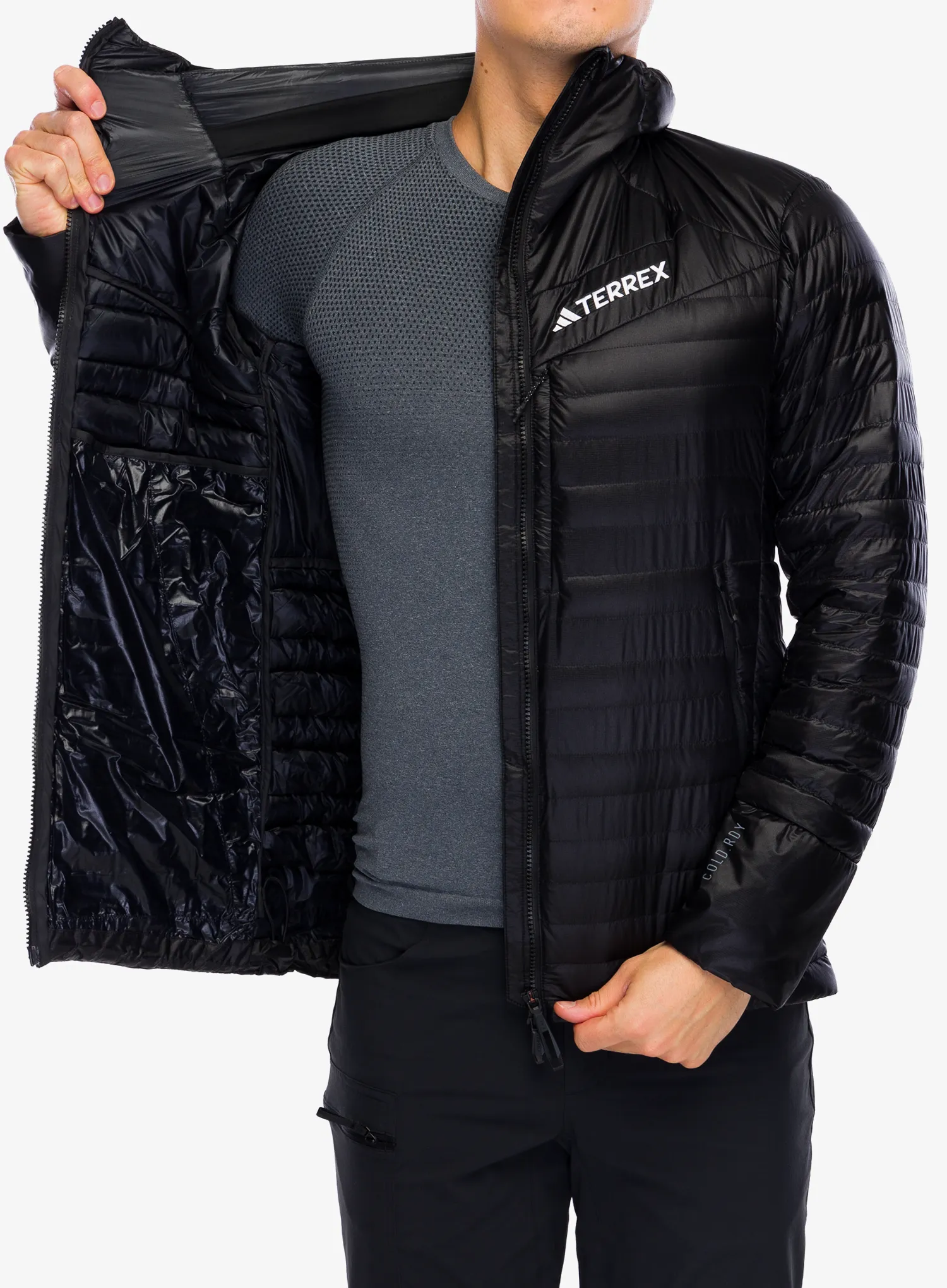 Kurtka puchowa adidas TERREX Techrock Down Hooded Jacket - black