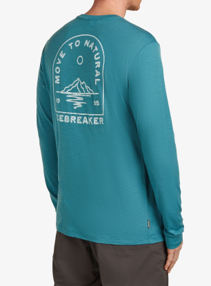 Bluza bez kaptura Icebreaker Merino 150 Tech Lite LS Tee Road To Cook - topaz