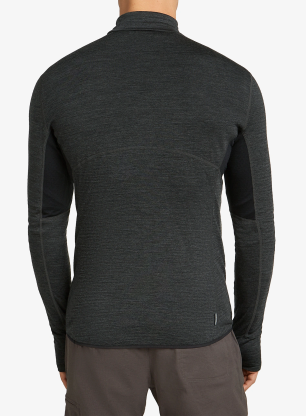 Bluza bez kaptura Icebreaker Merino 200 Realfleece Descender LS Half Zip - jet hthr/black/cb