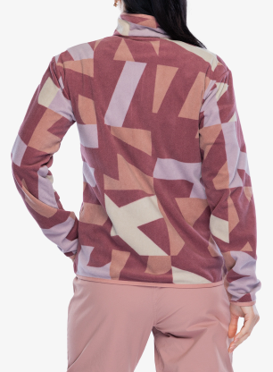 Bluza damska adidas TERREX Multi Printed Full-Zip Fleece Jacket - woner beige/quiet crimson