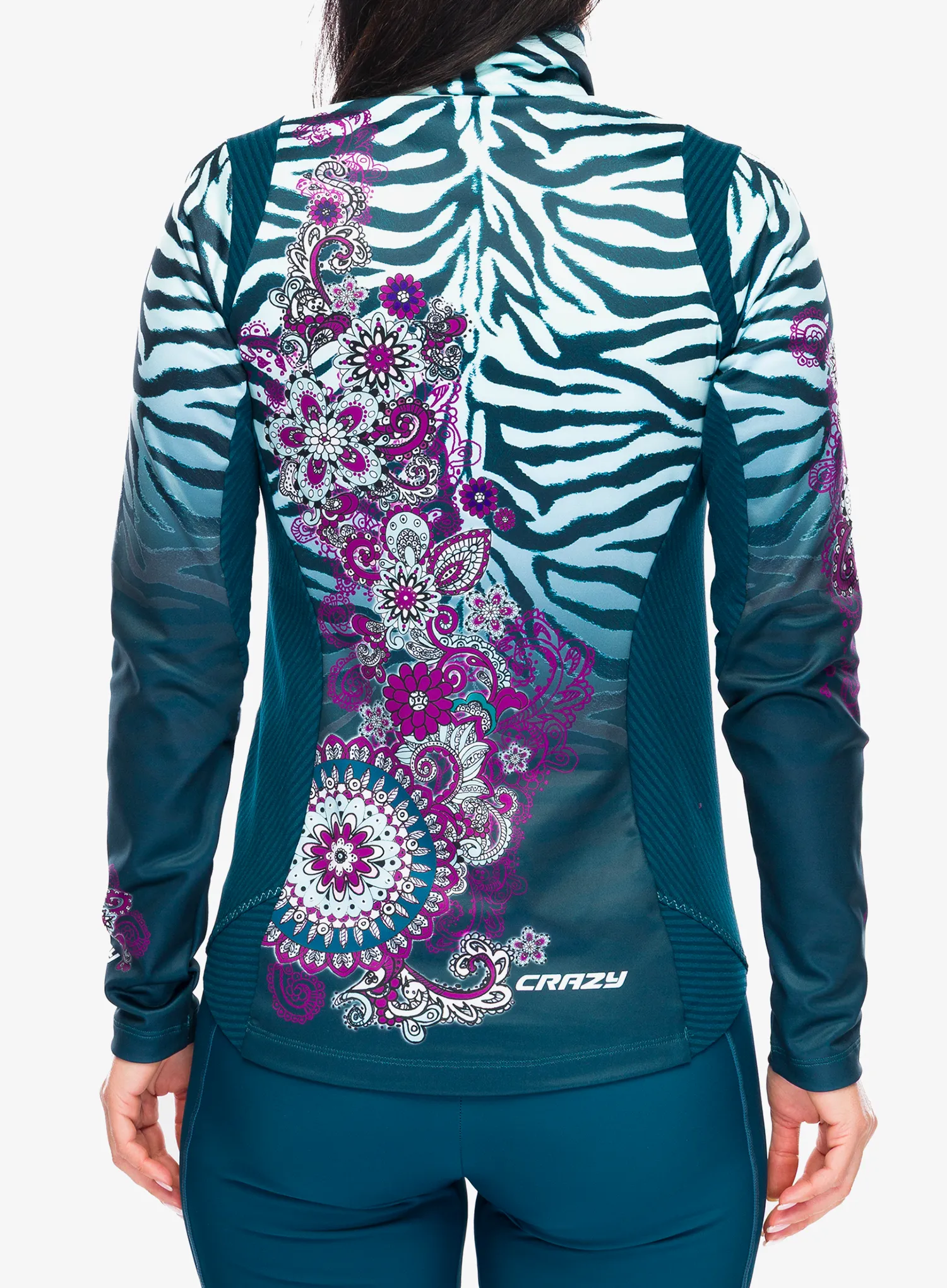 Bluza damska bez kaptura Crazy Pull Wonder Magic - black/zebra