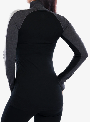 Bluza damska Icebreaker 260 ZoneKnit LS Half Zip - jet hthr/black