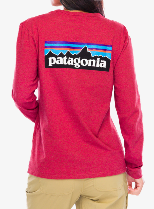Bluza damska Patagonia L/S P-6 Logo Responsibili-Tee - potters red